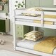 preview thumbnail 42 of 45, Artsy Solid Wooden Twin over Twin Bunk Bed with Ladder, Upper and Bottom Bed Platforms crafted with Strengthened Slats