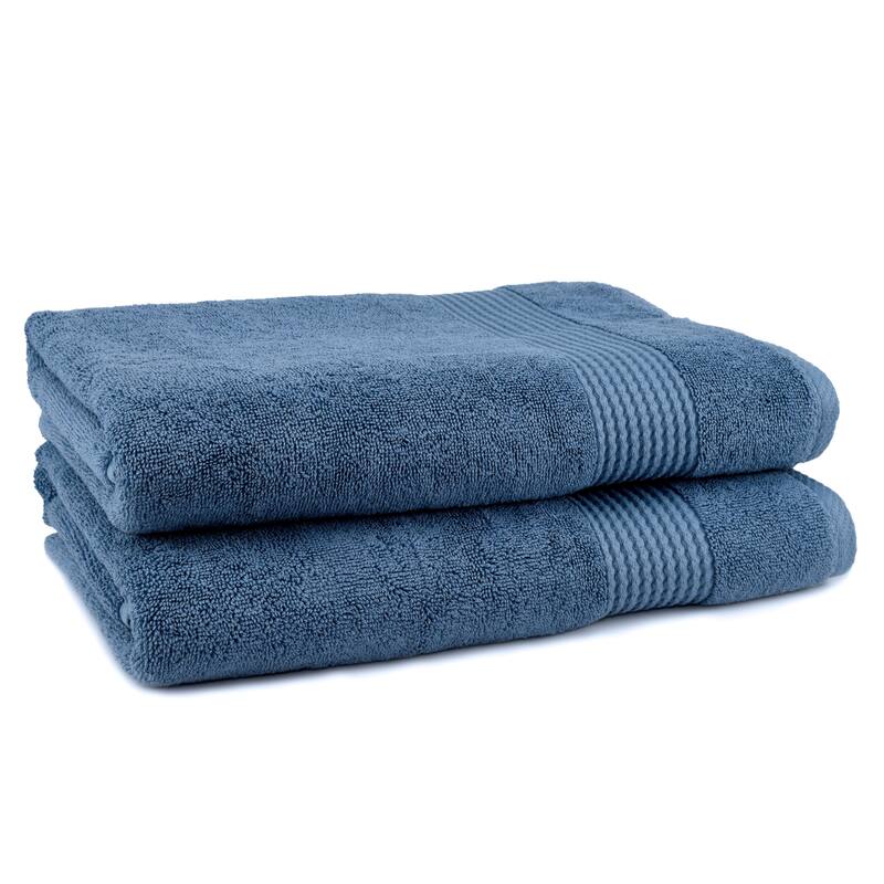 East'N Blue Lara Turkish Cotton Bath Towel (Pack of 2) - Navy Blue