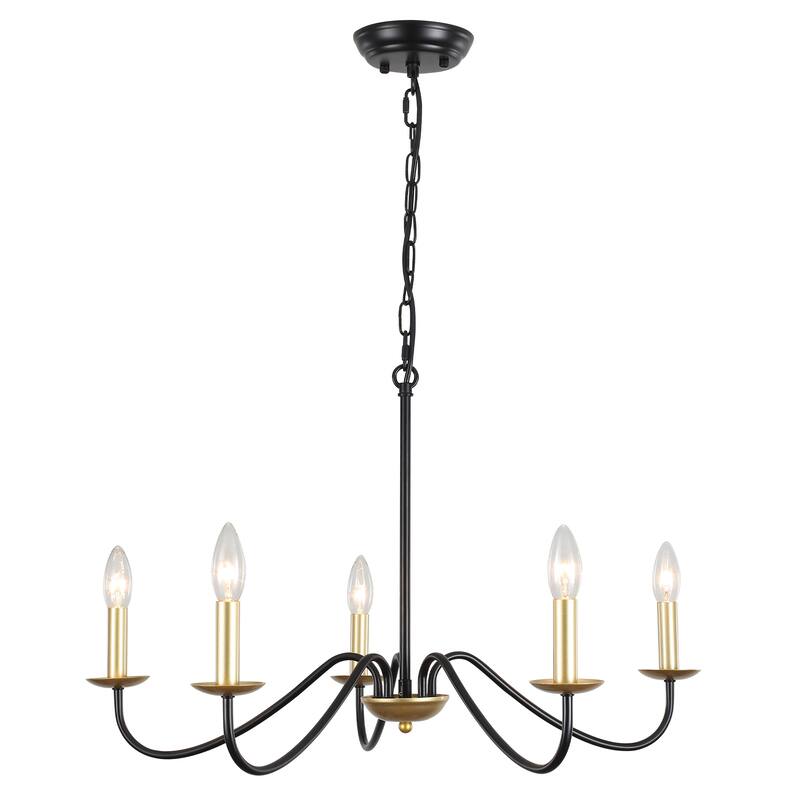 5-Light Farmhouse Chandeliers for Living Room Foyer Hallway Dining Room