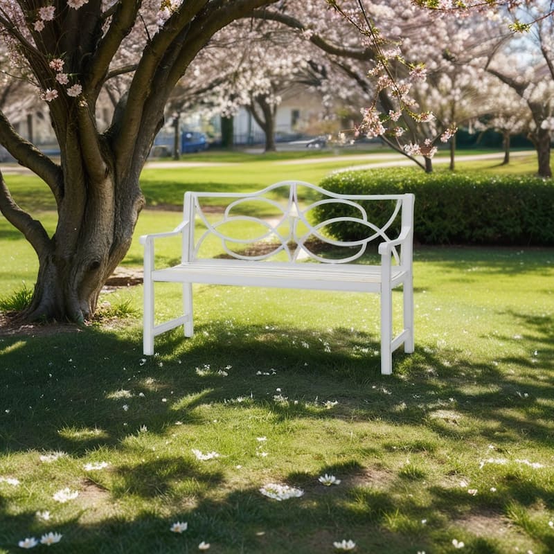 Outdoor Garden Patio Bench,White