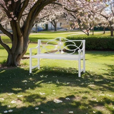 Outdoor Garden Patio Bench,White