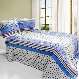 Dreidel Pattern Print Bed Set Quilt