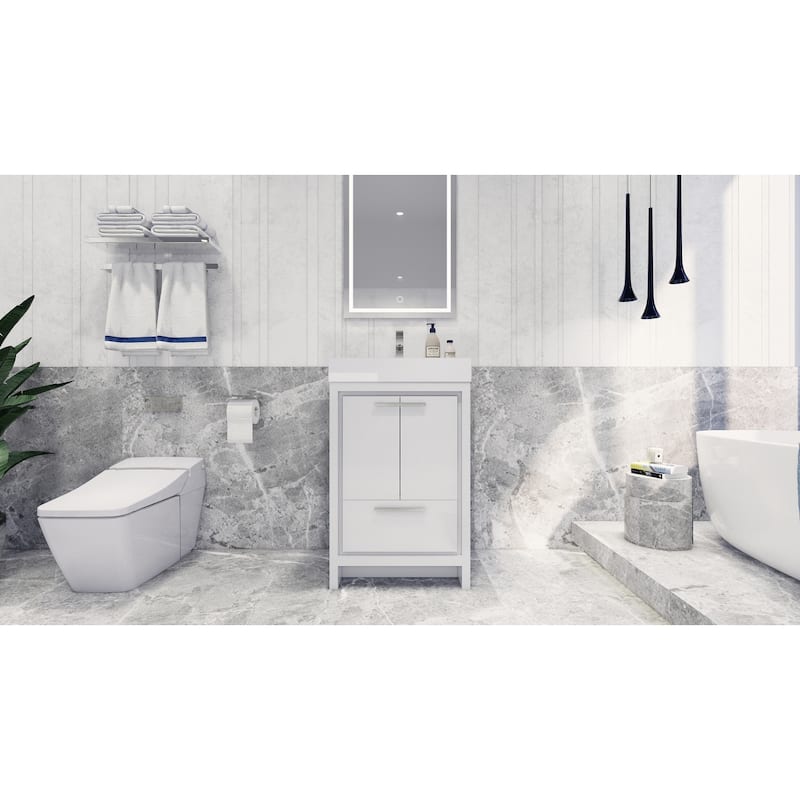 Dove 24'' Freestanding Vanity with Reinforced Acrylic Sink