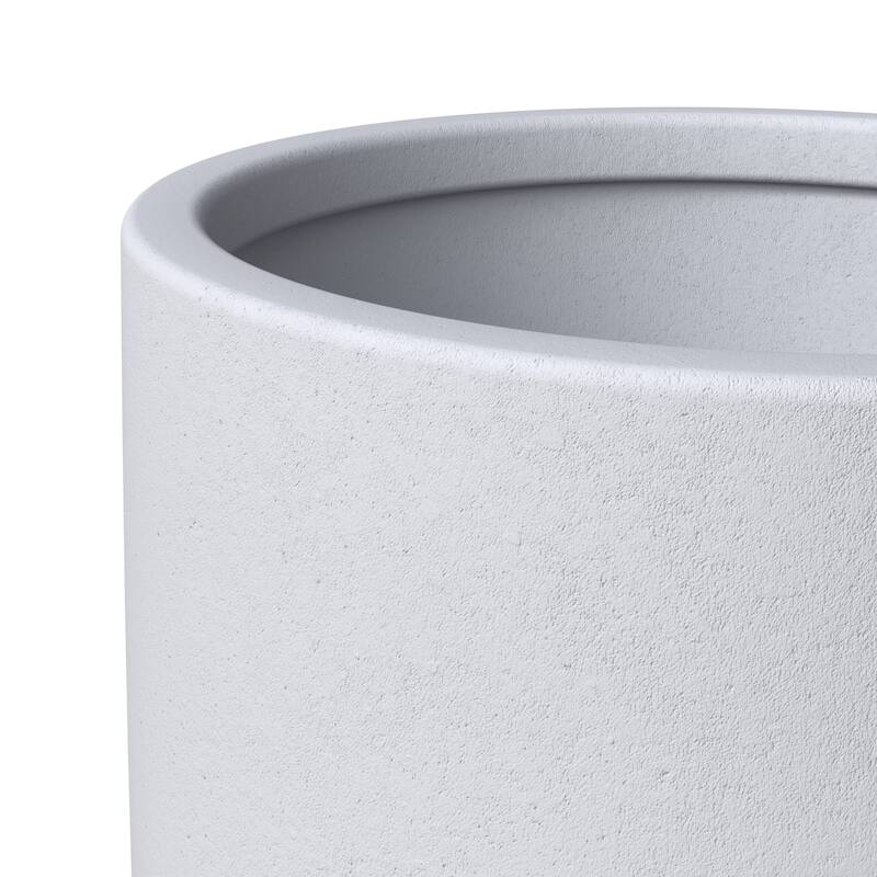 Crete Tapered Round Planter, Durable Fiberstone & Clay Indoor/Outdoor Pot with Drainage