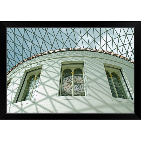"Looking up at the circular British Museum Reading Room" Black Framed Print