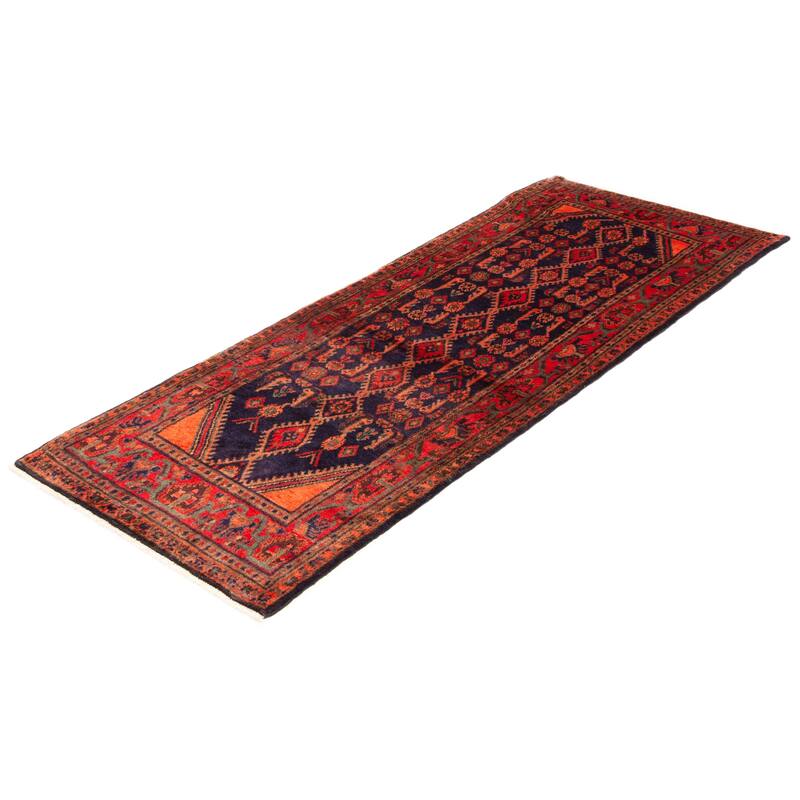 ECARPETGALLERY Hand-knotted Andelz Navy Wool Rug - 3'7 x 9'7