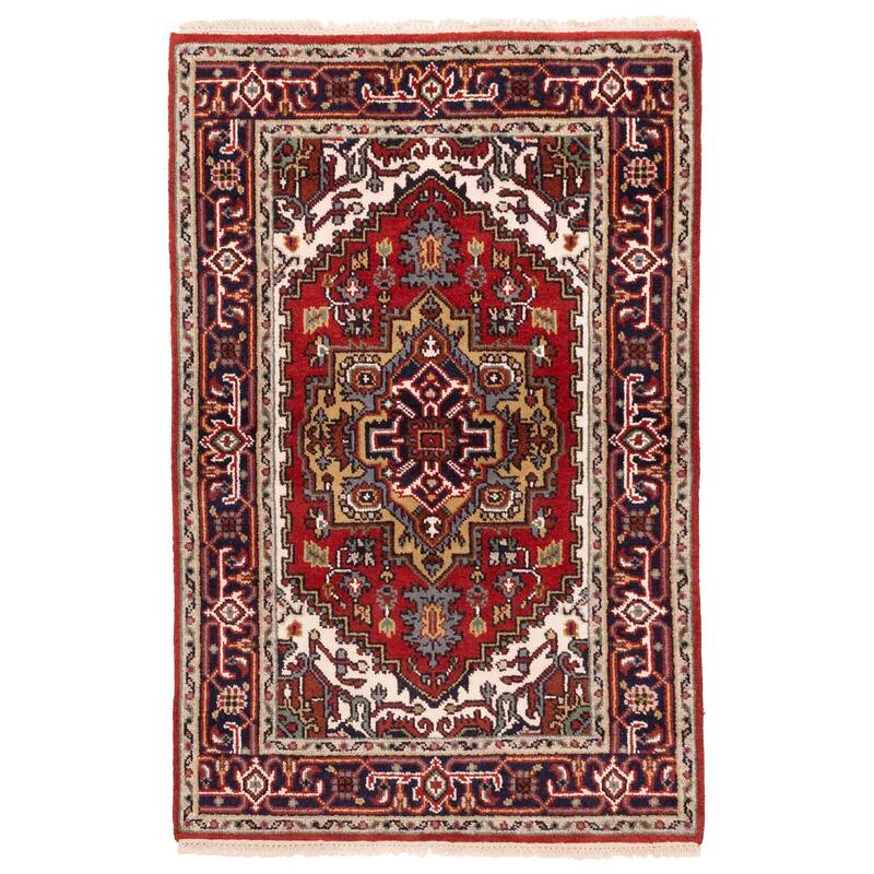 ECARPETGALLERY Hand-knotted Serapi Heritage Red Wool Rug - 3'11 x 5'11