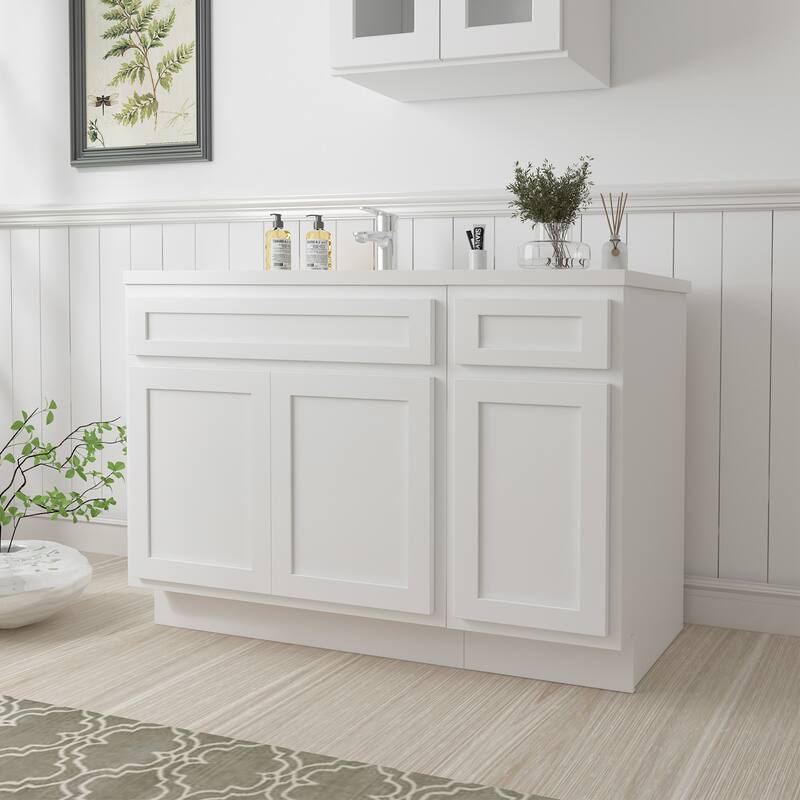 Vanity Art 45" Oak Freestanding Bathroom Vanity Cabinet without Top