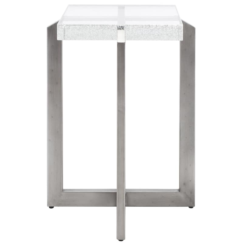 SAFAVIEH Couture Pixie Square Bubble Glass Accent Table - 15"W x 15"D x 21"H