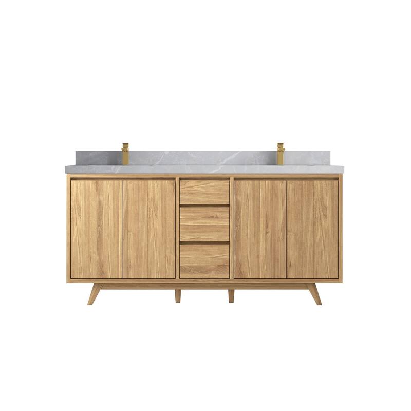 Willow Collections 60 in. W x 22 in. D Madison Teak Single Sink Bathroom Vanity with Countertop