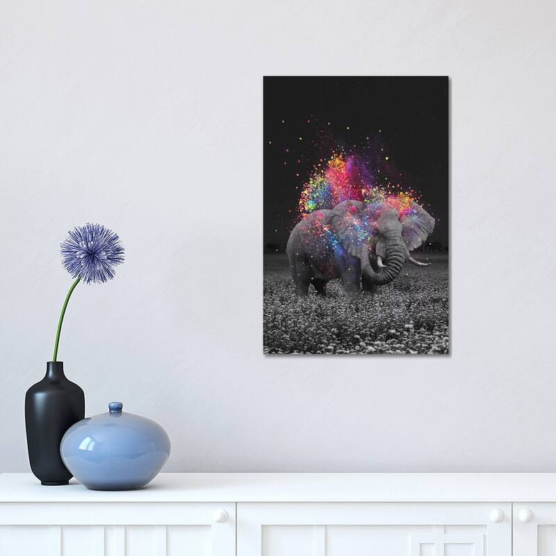 iCanvas "True Colors Elephant" by Soaring Anchor Designs Canvas Print - 18x12x1.5