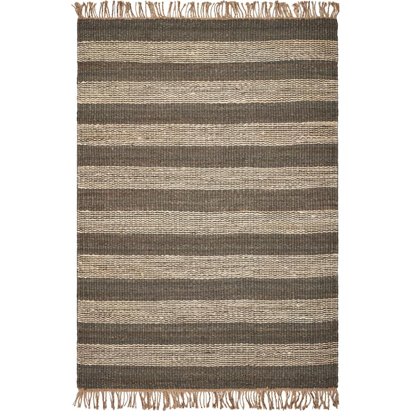 Natural Horizons Casual Striped Hand-woven Jute Rug
