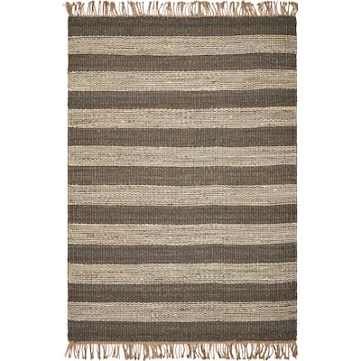 Natural Horizons Casual Striped Hand-woven Jute Rug