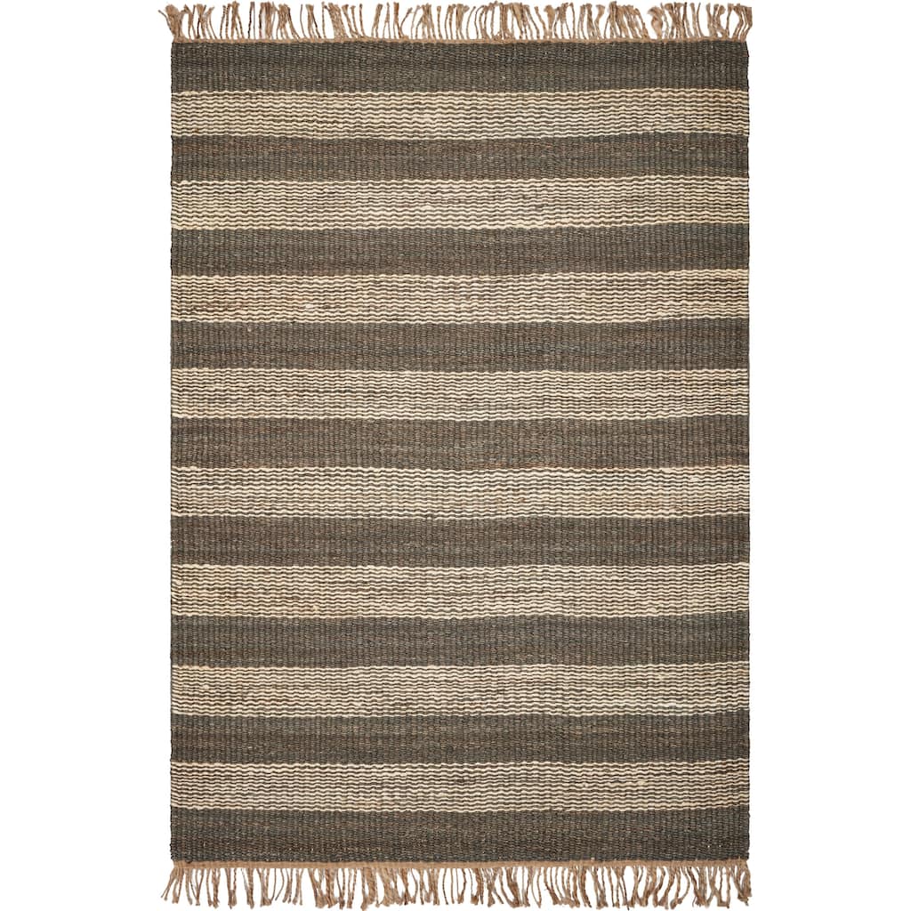 Natural Horizons Casual Striped Hand-woven Jute Rug