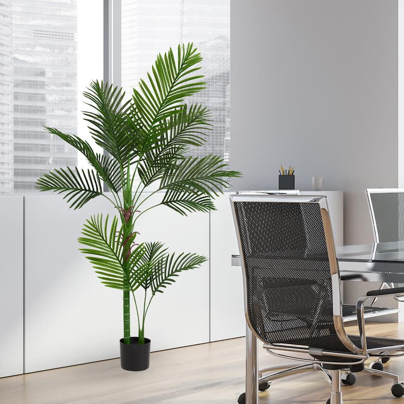 GDFStudio - Marlowe 5.2FT Areca Palm Faux Tree Silk Stem UV-Resistant Lifelike