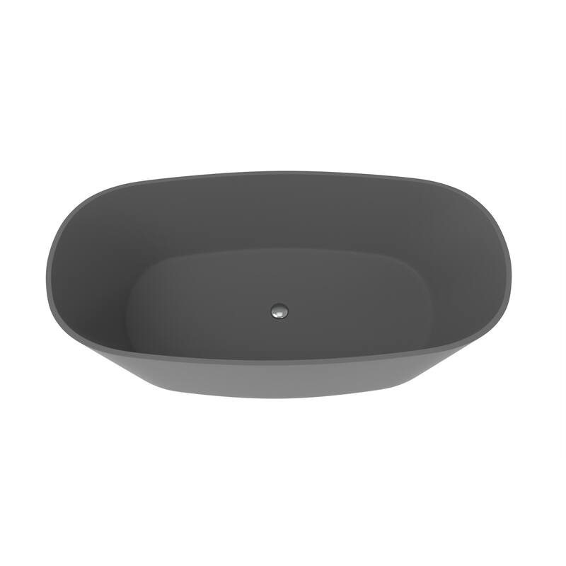 Hermosa 71" White Solid Surface Freestanding Soaking Bathtub