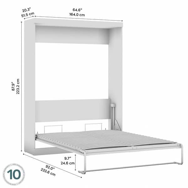 dimension image slide 1 of 4, Pur 65W Queen Murphy Bed for Multipurpose Room by Bestar