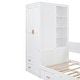 preview thumbnail 13 of 29, Versatile Twin Size Wooden Bunk Bed with Trundle and Wardrobe