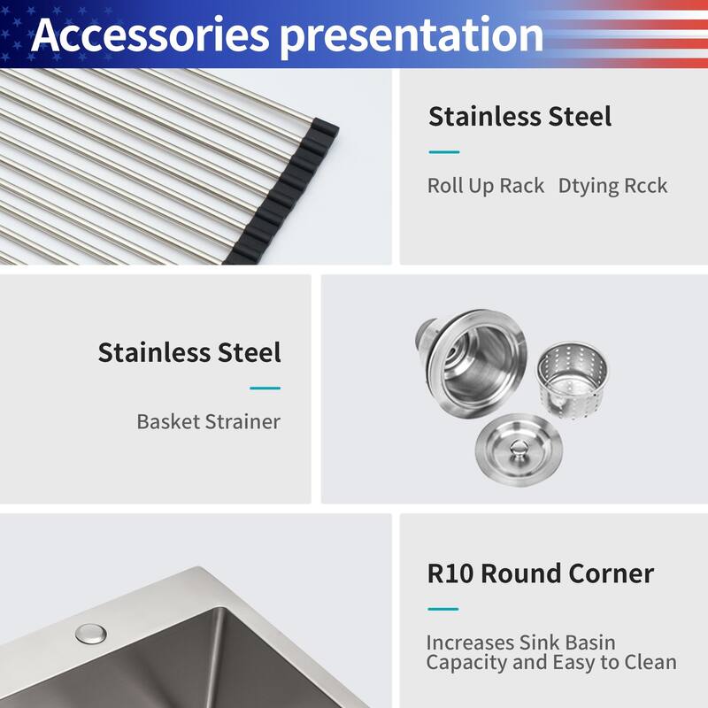 Farmhouse Apron Single Bowl Stainless Steel Kitchen Sink - 33*22