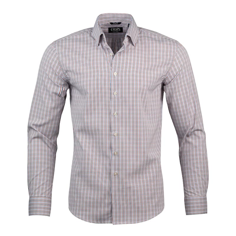Chaps Men's Wrinkle-Resistant Plaid Dress Shirt - Slim Fit