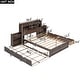 preview thumbnail 23 of 32, Full Size Storage Platform Bed with Trundle and Pull-Out Shelves, White