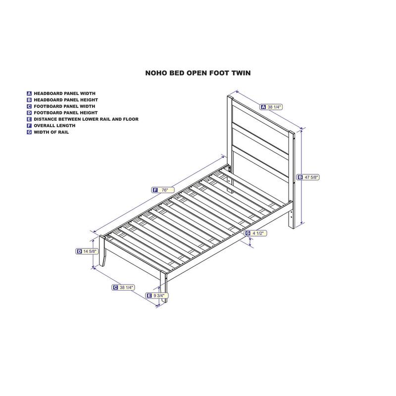 NoHo Twin Platform Bed in Grey