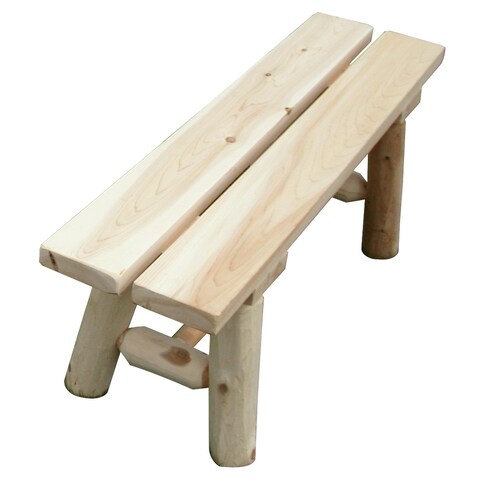 White Cedar Log 5' Backless Bench