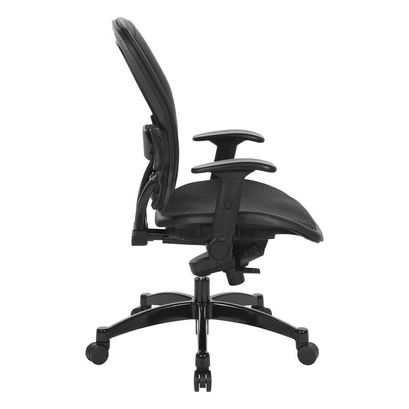Black Breathable Mesh Chair with Flip Arms