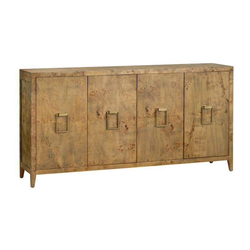 72 in. Brown Solid Wood 4 Door Media Credenza_Sideboard