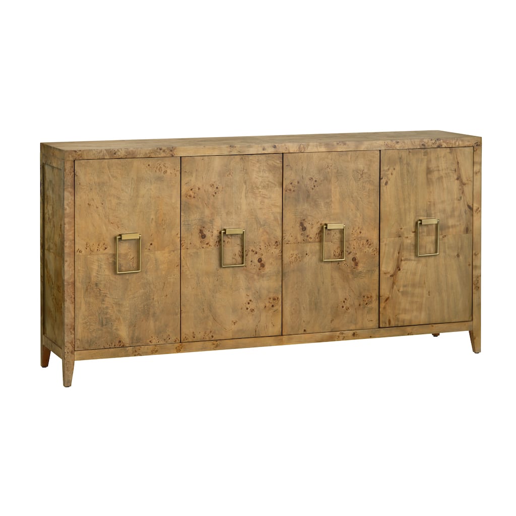 72 in. Brown Solid Wood 4 Door Media Credenza_Sideboard