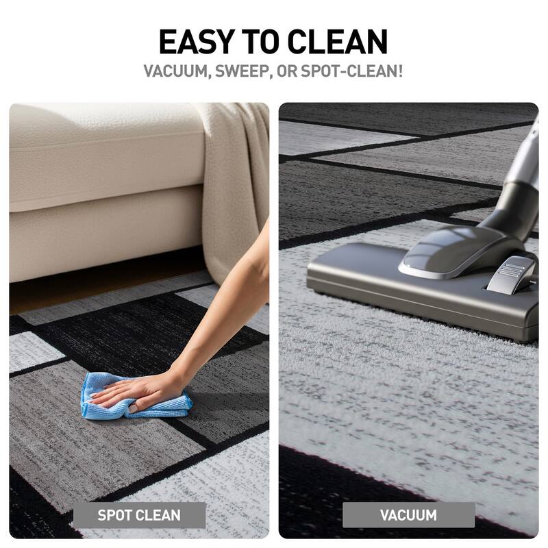 World Rug Gallery Contemporary Modern Boxed Color Block Area Rug