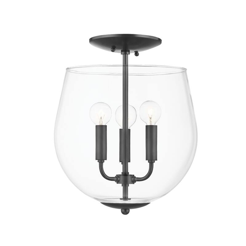 Bobbi 3 Light Semi Flush Mount - Old Bronze