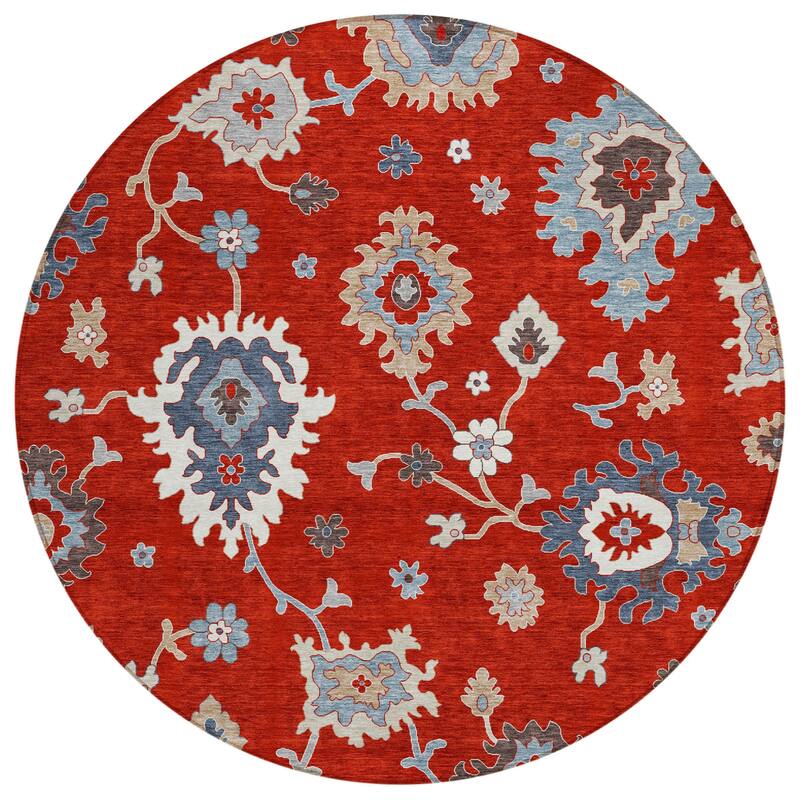 HomeRoots Floral Traditional Rectangle Outdoor Rug