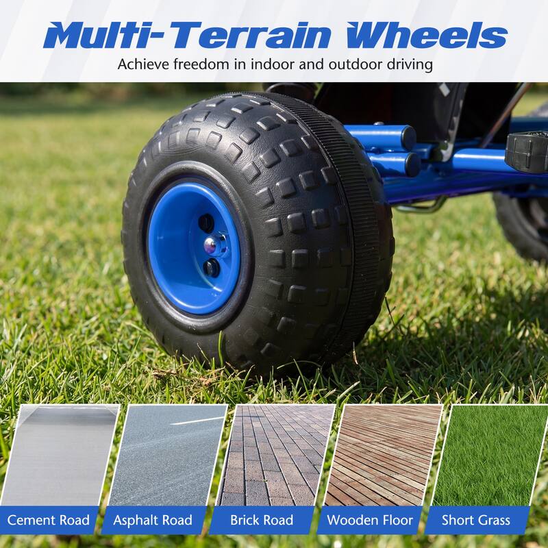 Gymax Kids 4-Wheel Pedal Go Kart w/Clutch & Hand Brake Multi-Terrain