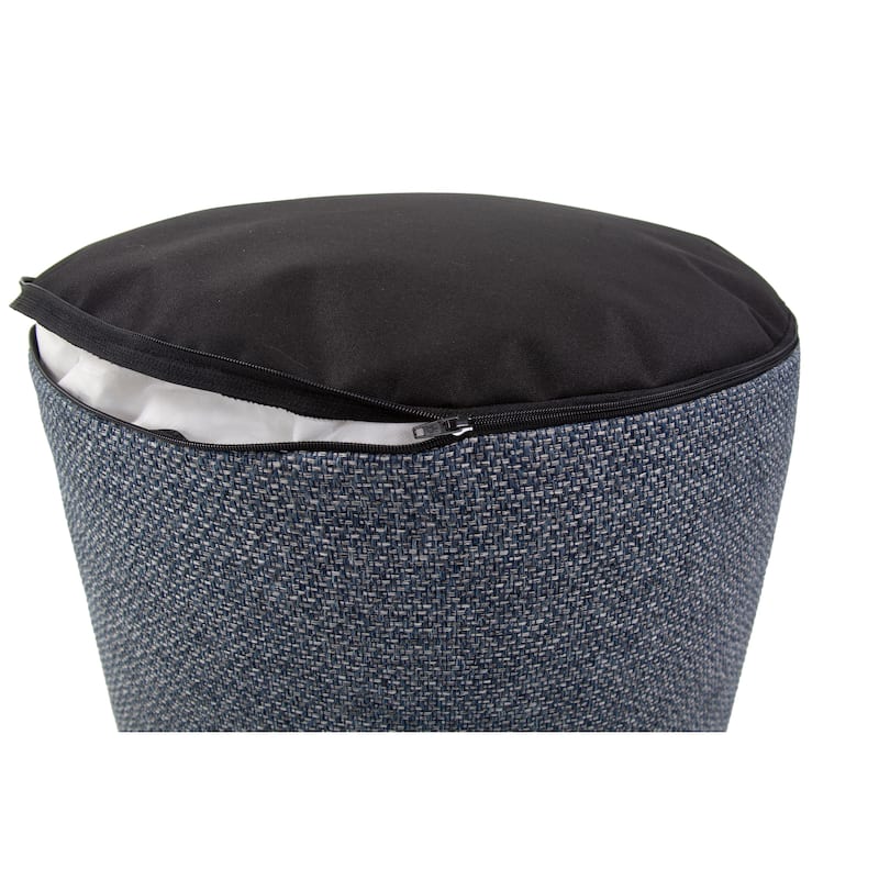Allan Andrews Round Foot Pouf Panama Indigo