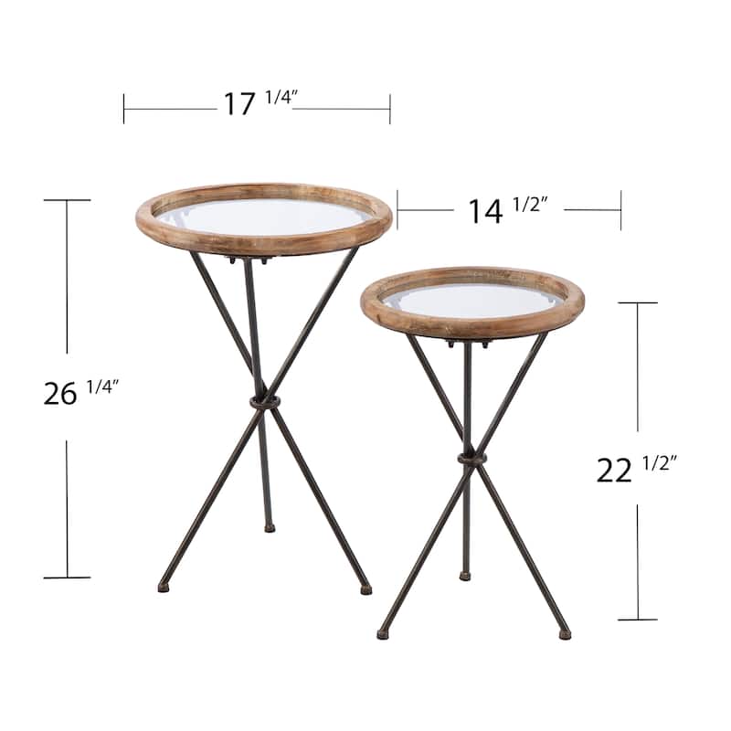 SEI Furniture Chadron Natural Glass Accent Tables (Set of 2)