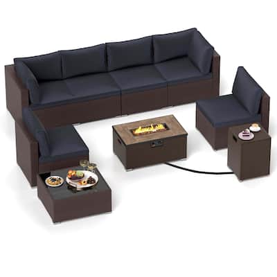 Patiojoy 12 PCS Outdoor Furniture Set with 32" Fire Pit Table and - See Details