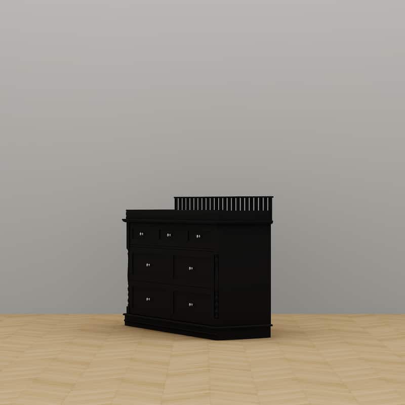 Chest Nursery Dresser Changing Table Top – 7-Drawer Baby Storage Organizer for Diapers and Clothes
