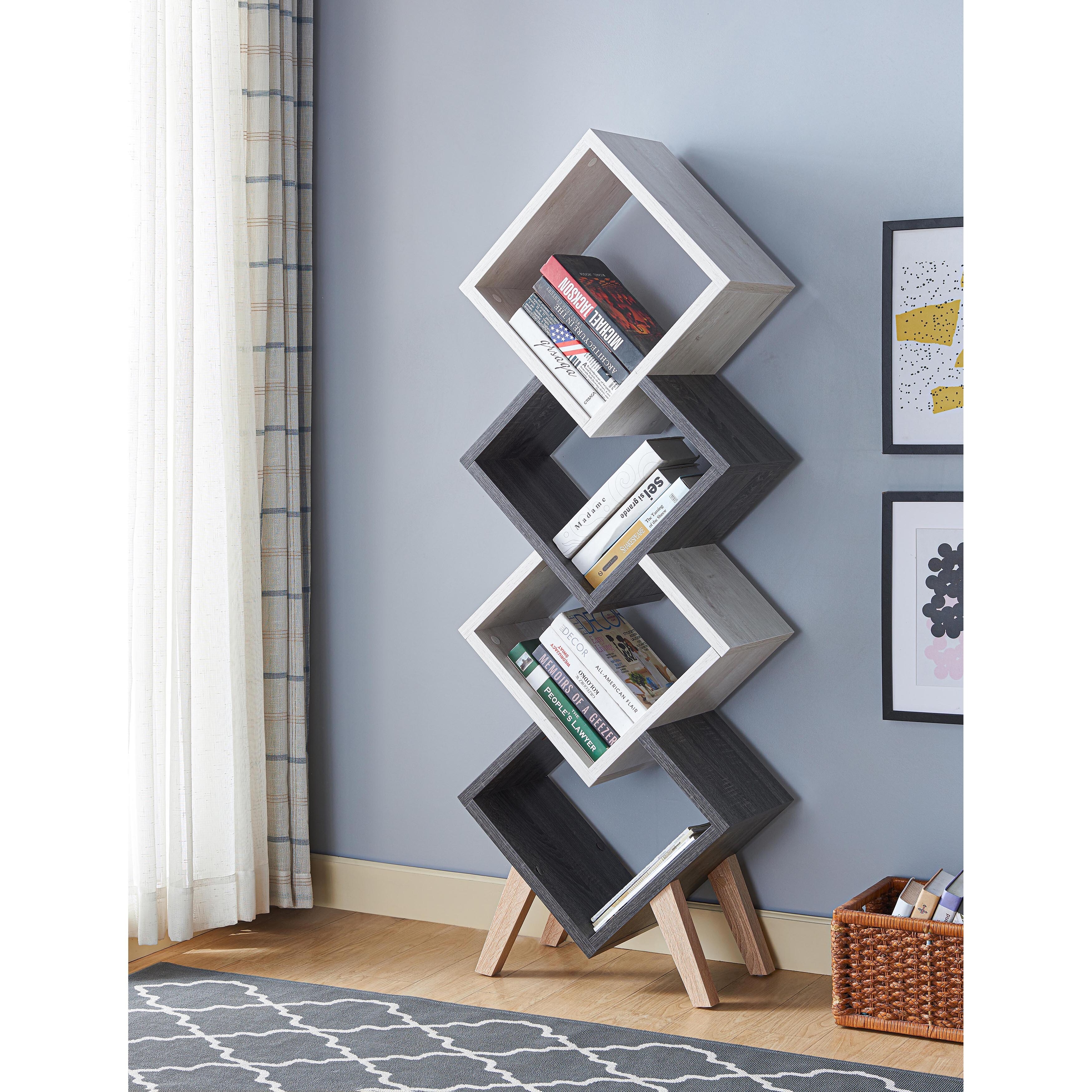 Shop Furniture Of America Diamonte Modern 4 Shelf Bookcase Overstock 31886904 White Red