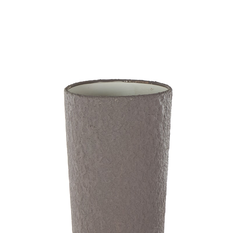 Metal Art Deco Fluted Decorative Vase - Dark Gray - Roche River Decor