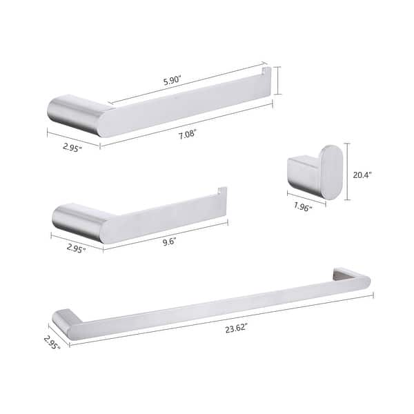Brushed Nickle Wall Mounted 4-Piece Bathroom Accessories - Bed Bath ...