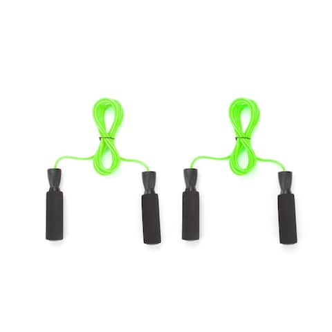 Mind Reader Adjustable Jump Rope with 5.25" Memory Foam Handles 2 Pack - 5.25" x 125" x 1.5"