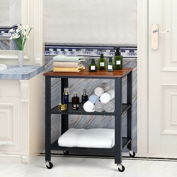Shop Gymax Industrial Serving Cart 3 Tier Kitchen Utility Cart On