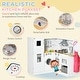 preview thumbnail 3 of 7, Qaba Corner Play Kitchen Set with Sound Effects and Tons of Countertop Space, Large Wooden Kitchen with Washing Machine