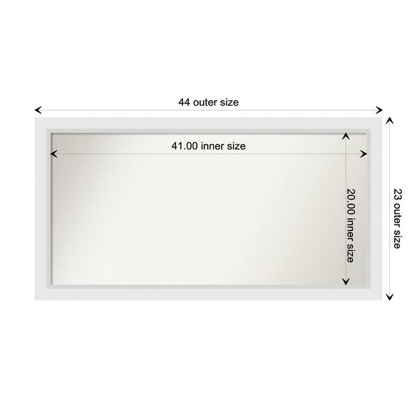 dimension image slide 81 of 93, Wall Mirror Choose Your Custom Size - Extra Large, Blanco White Wood