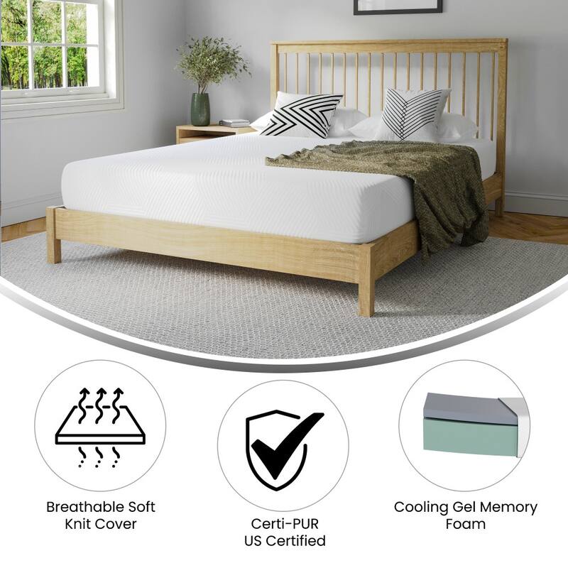 Memory Foam Mattress in a Box Infused with Charcoal & Green Tea