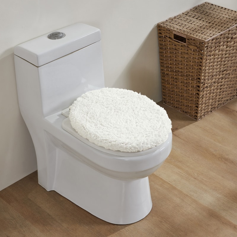 Better Trends 18 x 20 Toilet Lid Cover 100% Cotton Tufted Water Absorbent Machine Washable Lux Collection
