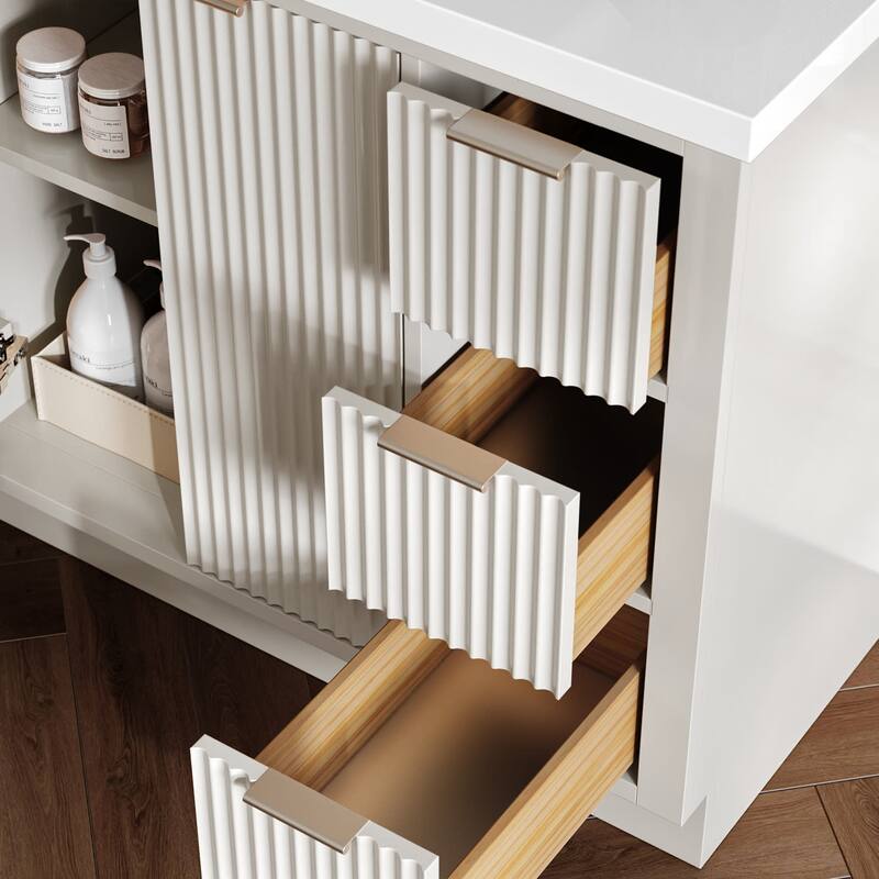 Ariel P37LWQRVO Milan 37" Free Standing Single Basin Vanity Set with