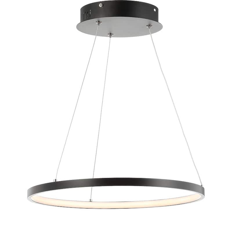 Kinsley Modern Bohemian Iron Integrated LED Pendant by JONATHAN Y - 35" - Matte Black