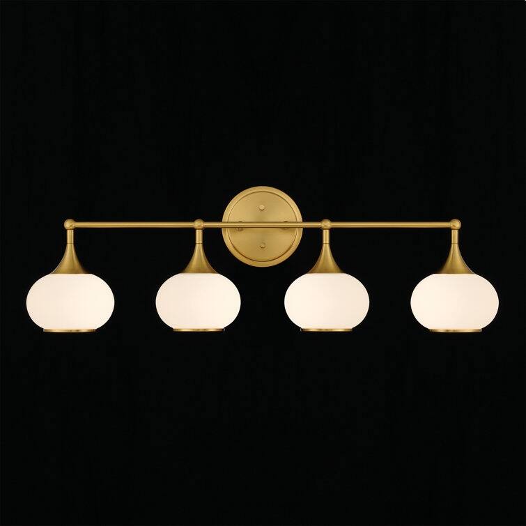 Acroma Aged Brass/Polished Chrome Finish Modern Globe Vanity Light